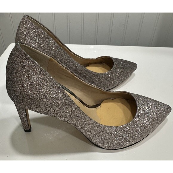 Antonio Melani Glitter Pump Heel Size 6 Multicolor Gold/Bronze Holiday NYE - Picture 4 of 7